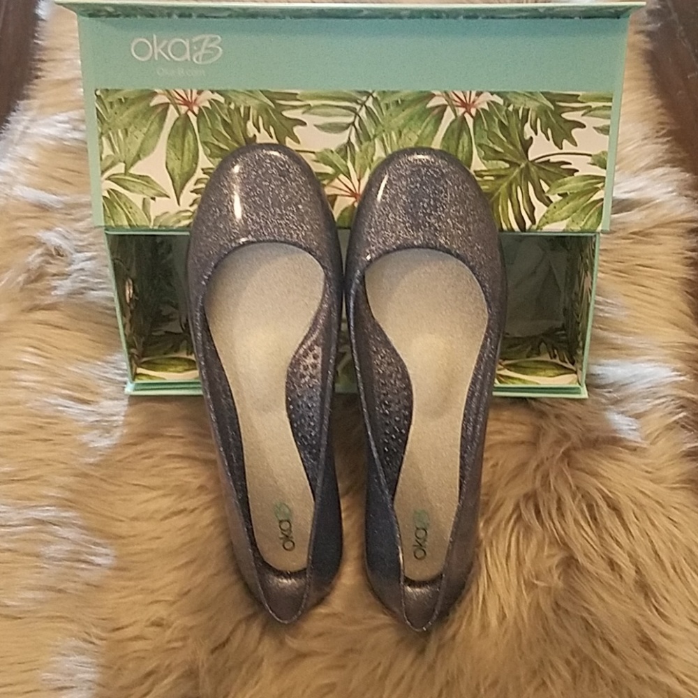 Oka-B dorothy sapphire jelly flats